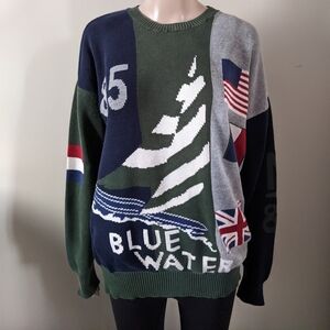 Vintage iconic Nautical Blue Water 85 knit sweater